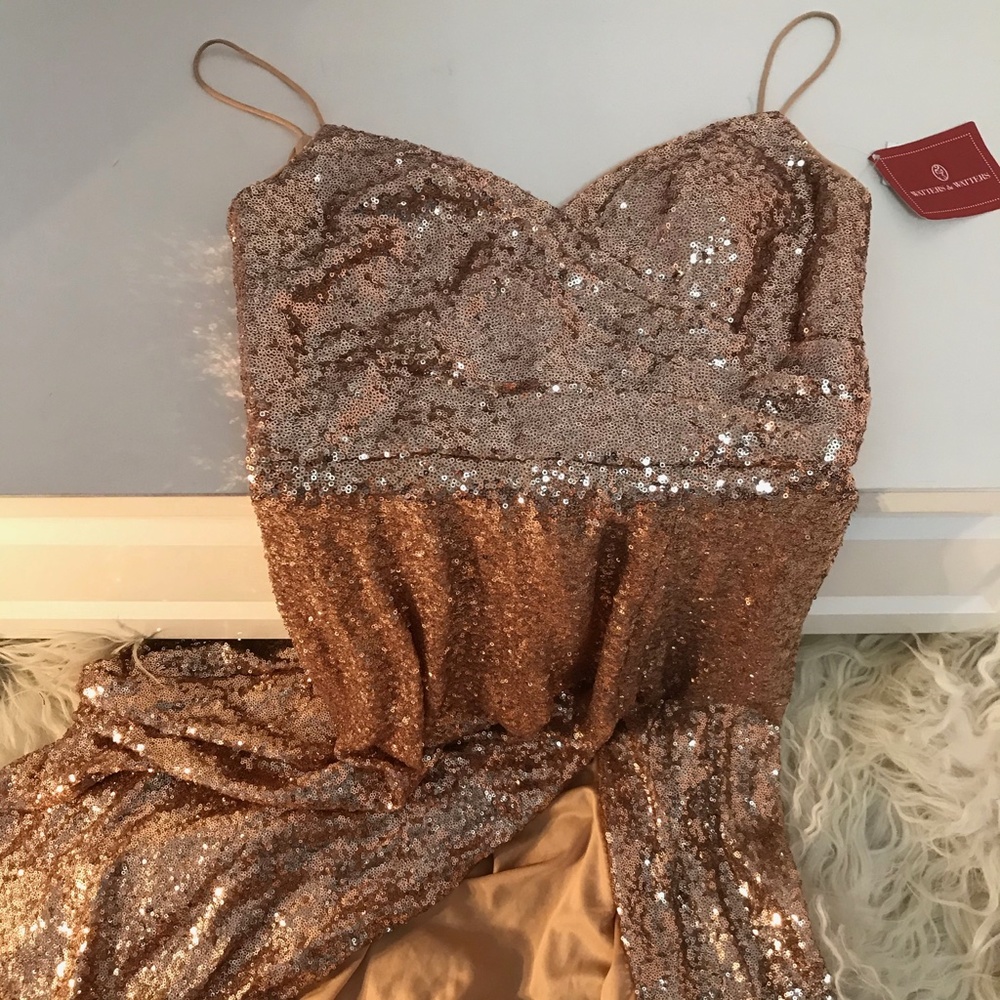 Watters & Watters Azen Sequined Sweetheart Dress 0033 - Picture 3 of 7